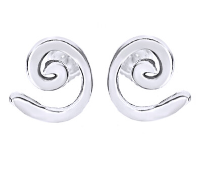 #ad Sterling Silver Cut Swirl Stud Earrings $201.64