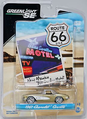 #ad GreenLight 1961 Chevrolet Corvette Route 66 USA Series #29700 New 2011 Gold 1:64 $33.70
