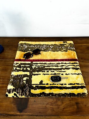 #ad Yellow Handmade Abstract Placemat Modern Table Mat Indian Kitchen Decorative Rug $77.00