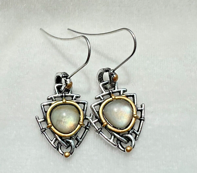 #ad Dangle Drop Antique Earrings Pearl Spade Shape Silver Earrings Jewelry New $14.99