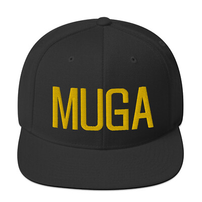 #ad MUGA MAGA Embroidered Snapback Hat $28.00