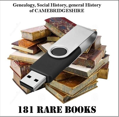 #ad 181 CAMBRIDGESHIRE Vintage and Rare books on Genealogy History Peak District USB GBP 8.99