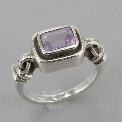 #ad Retired Silpada Sterling Silver MISTY MORNING Amethyst Ring R1158 Size 6 $29.99