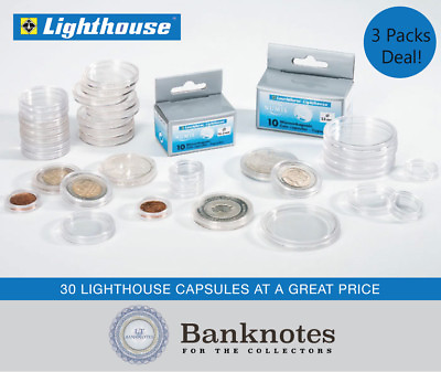 #ad 29mm Lighthouse Coin Capsules Direct Fit US Large Cents Holders 3 Packs of 10 $24.50