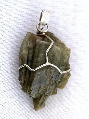#ad Epidote Crystal Wire Wrapped Sterling Crystal Pendant Gemstone Gem EBS2863 73123 $31.46