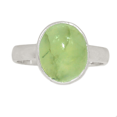#ad Natural Prehnite 925 Sterling Silver Ring Jewelry s.8 CR20400 $15.99