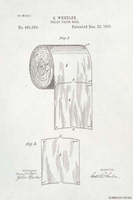 #ad Toilet Paper Vintage Patent Art art print $11.95