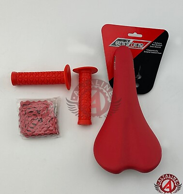 #ad PACKAGE DEAL: BICYCLE SEAT GRIPS CHAIN RED BMX ROAD FIXIE MTB CYCLING BIKES. $44.79