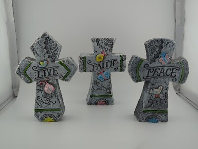 #ad Set of 3 Inspirational Decorative Crosses $10.00