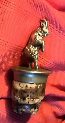 #ad Very Vintage Rams Head Brass Wine Stopper Collectible amp; Cool $18.88