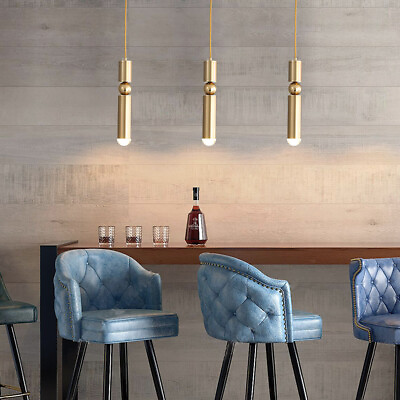 #ad Modern LED Pendant Lamp Brass Tube Chandelier Ceiling Light Hanging Fixture $13.81