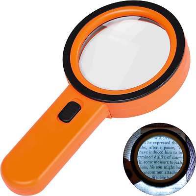 #ad AIXPI Magnifying Glass with Light 30X Handheld Large Magnifying Glass 12 LED $17.11