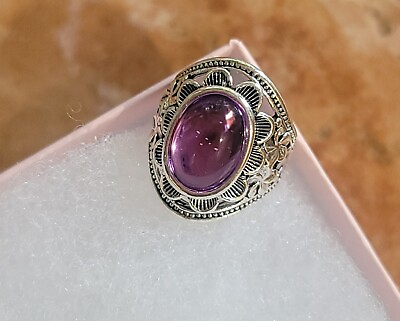 #ad LADIES NEW SIZE 7 925STERLING SILVER AMETHYST RING $15.00