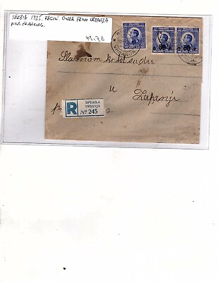 #ad 1925 registered cover Serbia from urbania mb22 $27.68