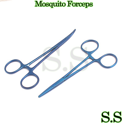 #ad 2 Mosquito Hemostat Forceps 5quot; Blue Color Surgical Instrument Str amp; Cvd $9.80