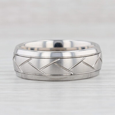 #ad New Crisscross Pattern Cobalt Chrome Ring Wedding Band Size 10.5 $49.99
