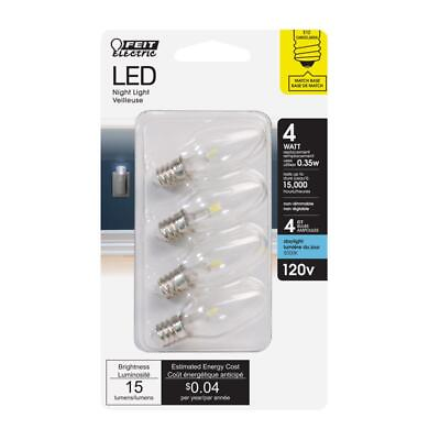 #ad Feit Electric BP4C7 850 LED 4 Daylight 120V 5000K 15 lm. C7 E12 LED Bulb 4W $10.56