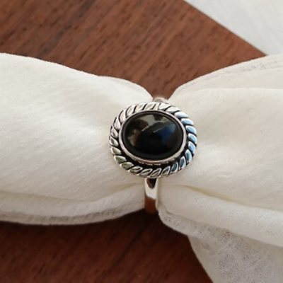 #ad Black Onyx Gemstone Sterling Silver Jewelry 925 Handmade Ring For Women $11.00