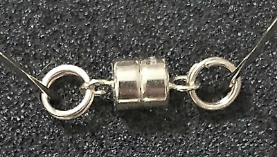 #ad 4.5mm 14k MAGNETIC CLASP TINY Extender WHITE SOLID Gold with 5mm SPLIT RINGS USA $57.50