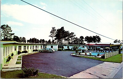 #ad Vtg Sanford Florida FL Slumberland Court Motel 1960s Chrome View Postcard $4.99