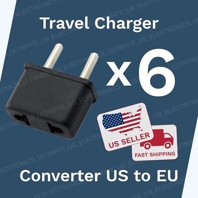 #ad 6 Travel Charger Converter US to EU RU European Adapter Plug for Power Adapter $5.95