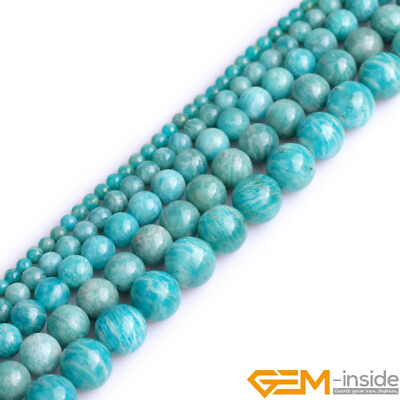 #ad Natural Green Russian Amazonite Gemstone Round Beads 15quot; 4mm 6mm 8mm 10mm 12mm $6.86