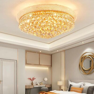 #ad 5 Lights Crystal Chandelier Golden Empire Ceiling Lighting Pendant Lamp Fixtues $246.39