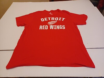 #ad NHL Fanatics Detroit Red Wings Adult XL T Shirt Crewneck Short Sleeve Red $12.00