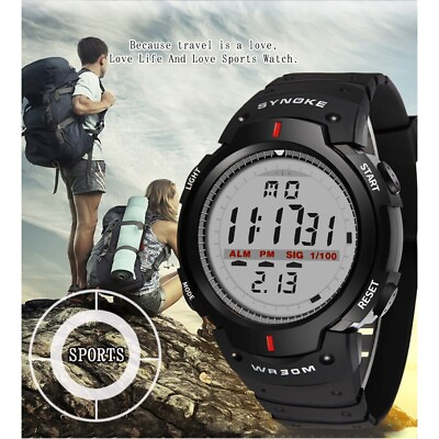 #ad Men Multifunctional Watches Waterproof LED Outdoor Watches Alarm Sports Watches $9.64