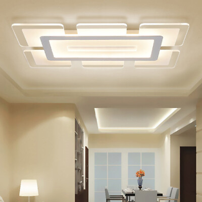 #ad Modern LED Chandelier Ultra Thin Flush Mount Ceiling Light Living Room Lighting $99.00