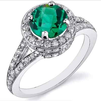 #ad 1.75 Carat 100% Natural Emerald IGI Certified Diamond Ring In 14KT White Gold $416.00