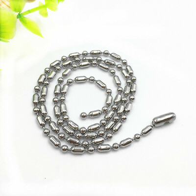 #ad 3mm Wholesale Real Stainless Steel Bead Ballamp;Oval Chains Necklace 16#x27;#x27; 36#x27;#x27; $1.90