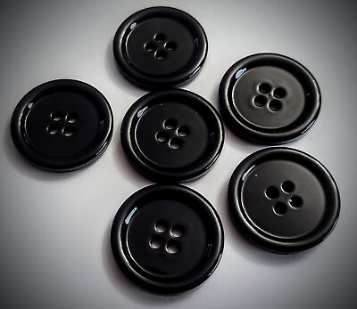 #ad 3 4quot; 4 Hole Heavy Black Craft Clothing Buttons $2.95