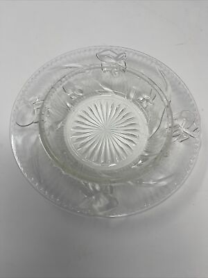 #ad Replacement Jeanette Depression Glass Iris Herringbone Round Butter Dish Base $15.99