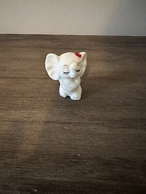#ad MADE in JAPAN Mini Porcelain Ceramic White ELEPHANT Figurine 1.75”T $8.00