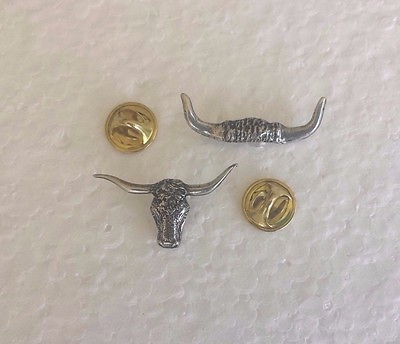 #ad COLLEGE SPORTS MASCOT ANIMAL 12 TEXAS LONGHORN SKULL PEWTER PINS NEW. $3.99