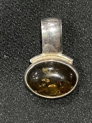 #ad amber pendant .925 sterling silver $30.00