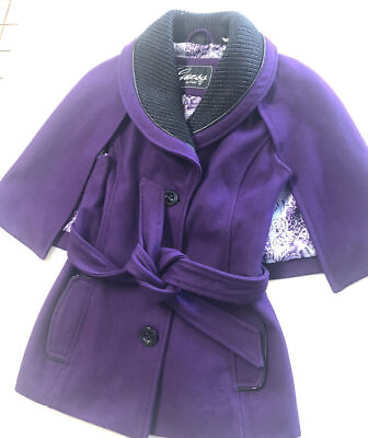 #ad Purple Guess 1981 Capplette Coat Size Small $18.00