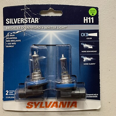 #ad Sylvania H11 SilverStar High Performance Halogen Headlight 2 Bulbs OPENBOX $14.99