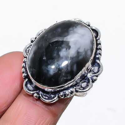 #ad Fume Agate Gemstone Handmade 925 Sterling Silver Jewelry Ring Size 7 $5.77