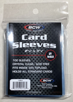 #ad BCW Trading Card Sleeves 1 Unopened pack of 100 With Tracking $2.95