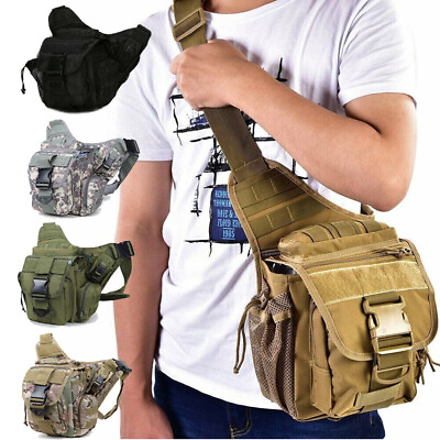 #ad Tactical Men Shoulder Bag Molle Hiking Military Camera Chest Pack Crossbody Pack $27.89