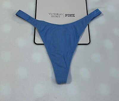 #ad Victoria#x27;s Secret #x27;Love Pink Signature Ribbed Cotton High Leg Thong String Panty $11.99