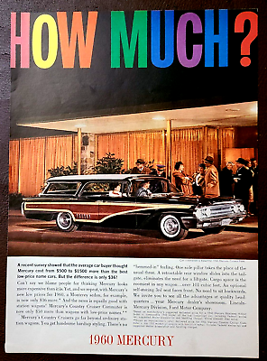#ad 1960 Mercury Colony Park Country Cruisers Vintage Print Ad $8.32