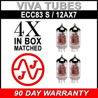 #ad New In Box Gain Matched Quad 4 JJ Electronics Tesla 12AX7 ECC83 S Vacuum Tubes $77.62