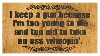 #ad 2nd Amendment Why I Keep A Gun Sign Plaque Laser Engraved Pick Finish $20.00