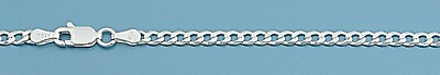 #ad Italian Chain Curb 080 Genuine Sterling Silver 925 Bracelet Width 3mm Length 7quot; $12.94