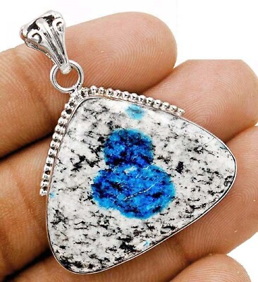 #ad Natural K2 Blue Azurite 925 Solid Sterling Silver Pendant Jewelry NW1 1 $28.99