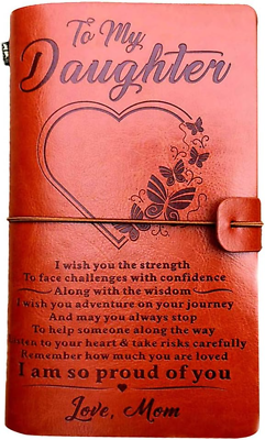 #ad To My Daughter Leather Journal from Mom I Am so Proud of You 7.88quot;X4.7quot;Embossed $10.88