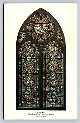 #ad Cathedral Of St John The Divine Sports Bay Aisle Window NYC VINTAGE Postcard $5.98